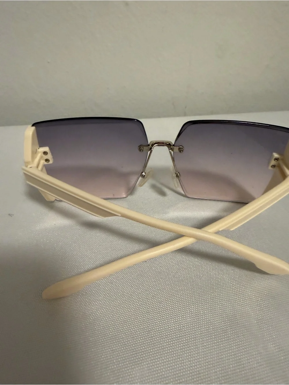 Rimless Square Gradient Sunglasses - Pink